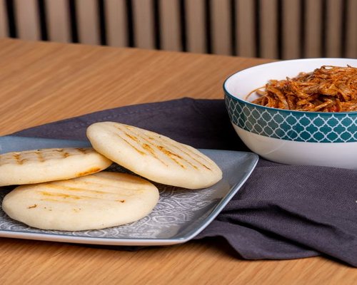 Colombian home lunch on a rustic table